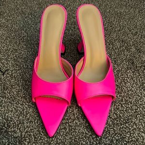 Neon pink stilettos